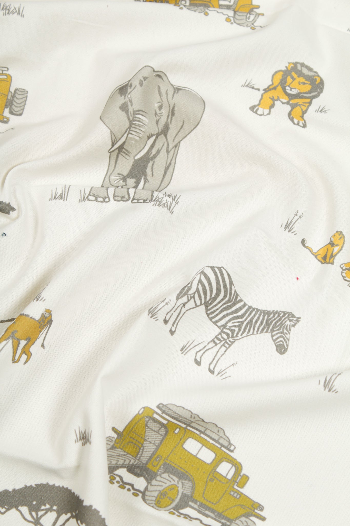 White Printed Cotton - Kiddies: Safari