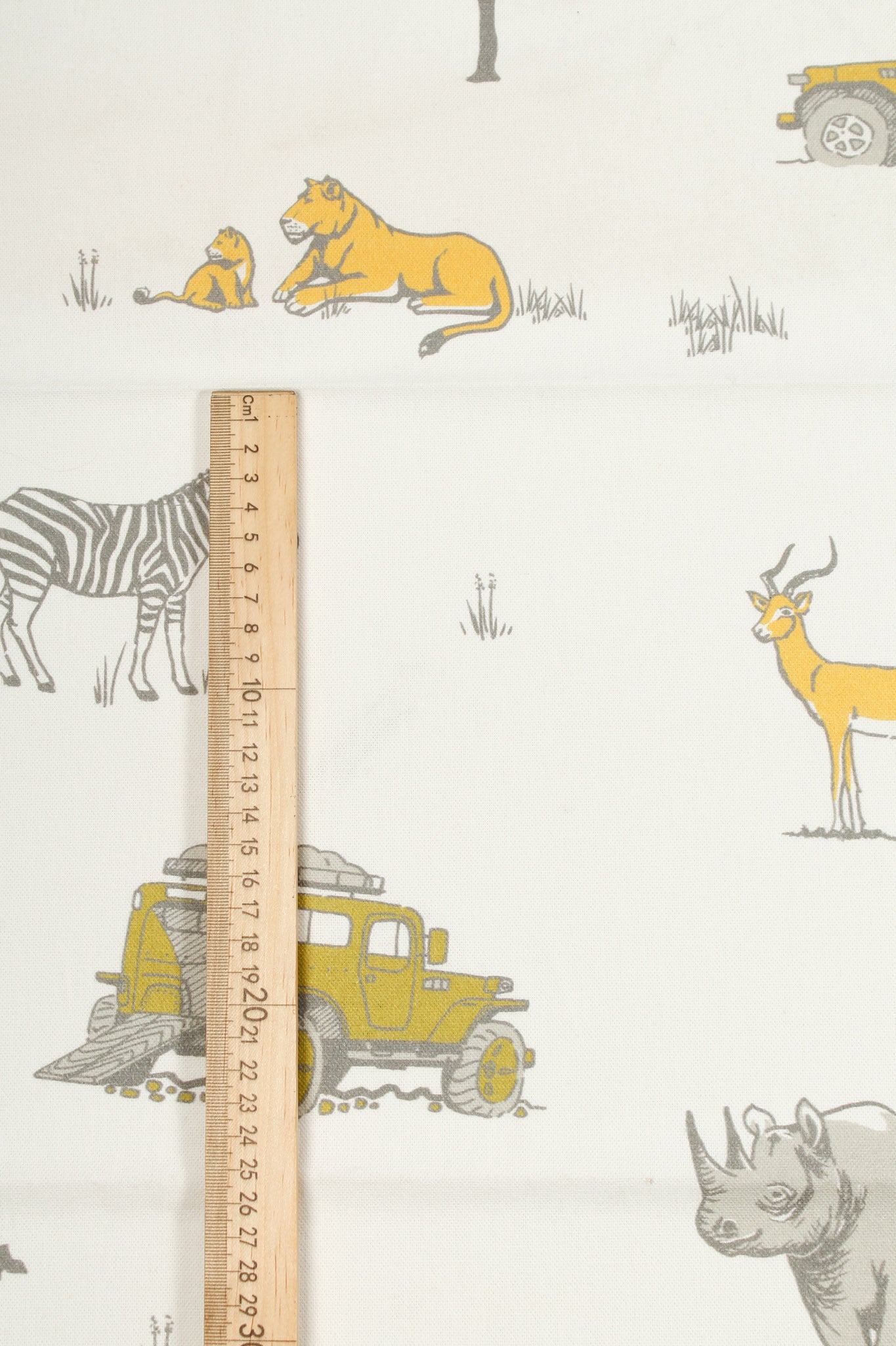 White Printed Cotton - Kiddies: Safari