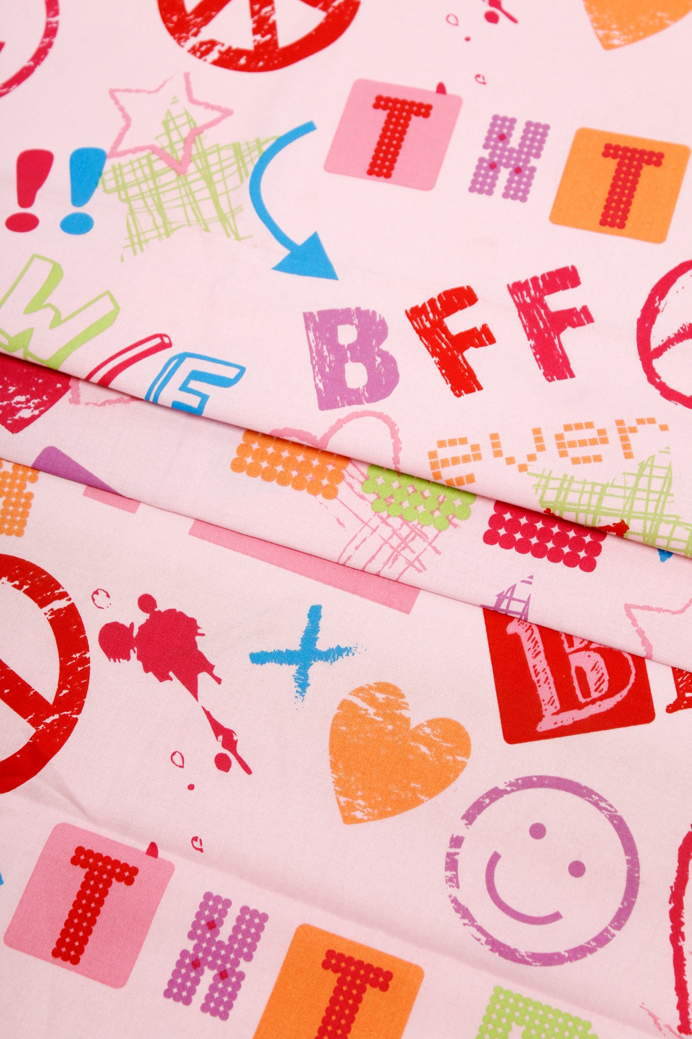 Pink Printed Cotton - Kiddies: Alphabet Queen