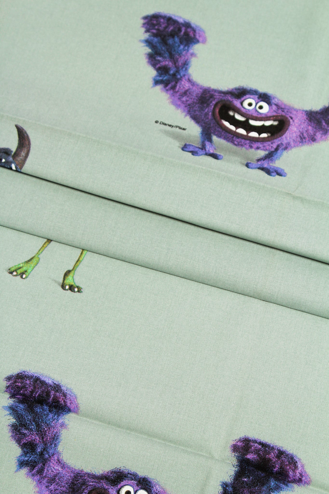 Green Printed Cotton - Kiddies: Monsters