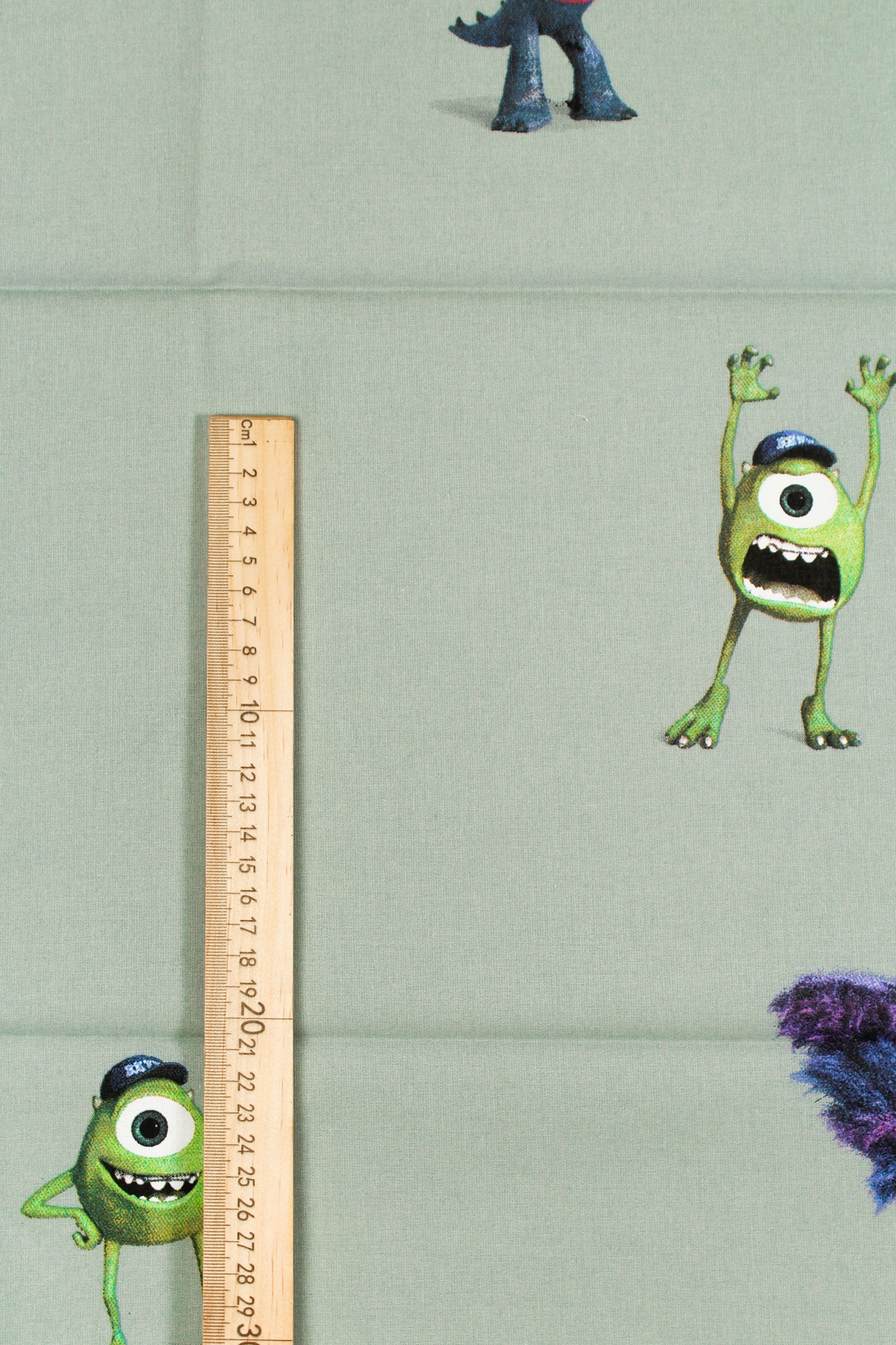 Green Printed Cotton - Kiddies: Monsters