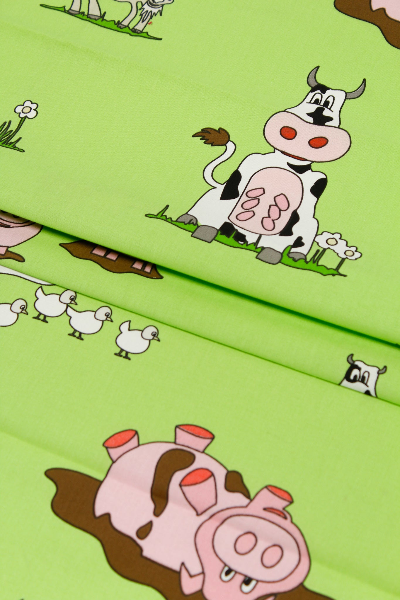 Green Printed Cotton - Kiddies: Meadow