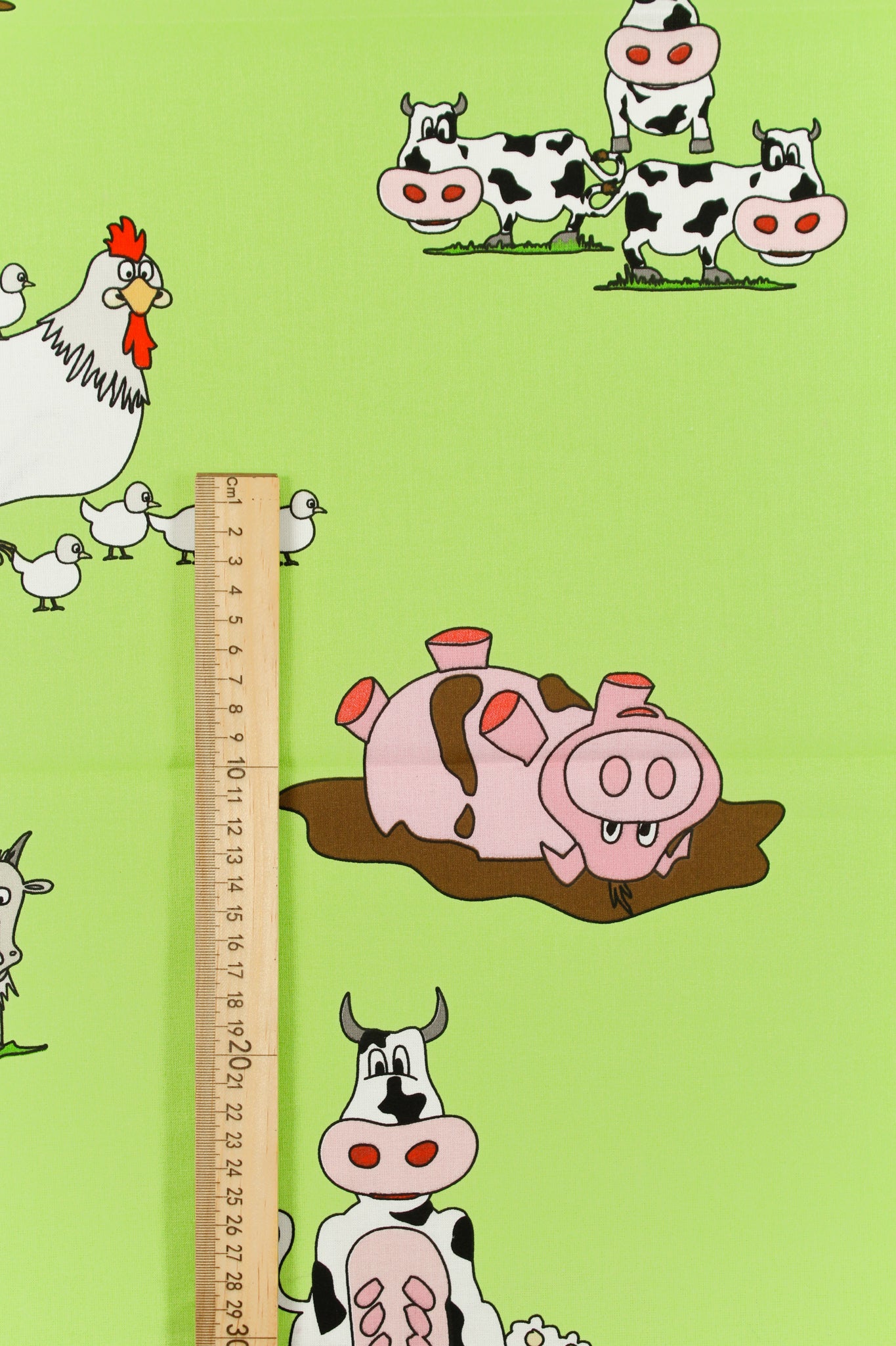 Green Printed Cotton - Kiddies: Meadow